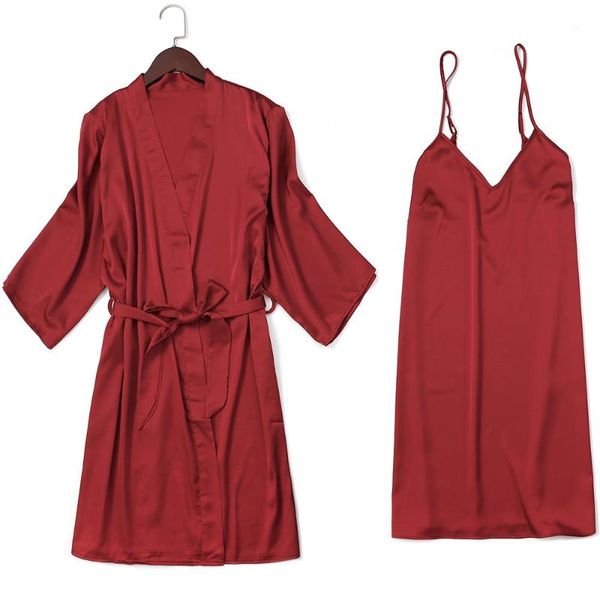 women's sleepwear women satin burgundy kimono bathrobe gown homewear summer nightwear casual wedding robe home clothing, Black;red
women's sleepwear women satin burgundy kimono bathrobe gown homewear summer nightwear casual wedding robe home clothing, Black;red