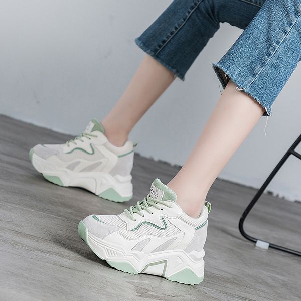 leather women's mesh daddy shoes breathable platform sneakers 2020 new fashion women chunky shoes ladies trainers 8cm increase, Black
leather women's mesh daddy shoes breathable platform sneakers 2020 new fashion women chunky shoes ladies trainers 8cm increase, Black