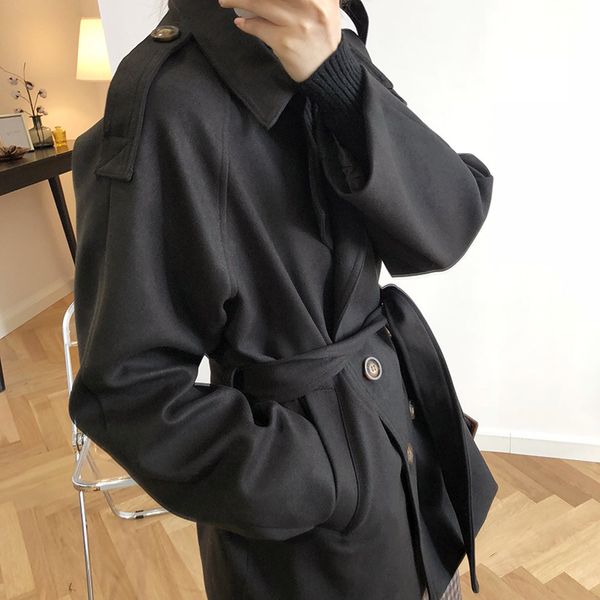women's wool & blends style woolen coat short women loose thickened medium long overcoat winter elegant all-matched lady fashion black
women's wool & blends style woolen coat short women loose thickened medium long overcoat winter elegant all-matched lady fashion black