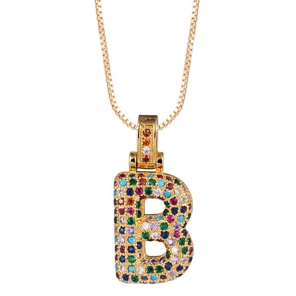 rainbow new 26 letters fashion color copper pendant long chain necklace for man&woman multi color zircon hip hop jewelry gifts, Silver
rainbow new 26 letters fashion color copper pendant long chain necklace for man&woman multi color zircon hip hop jewelry gifts, Silver