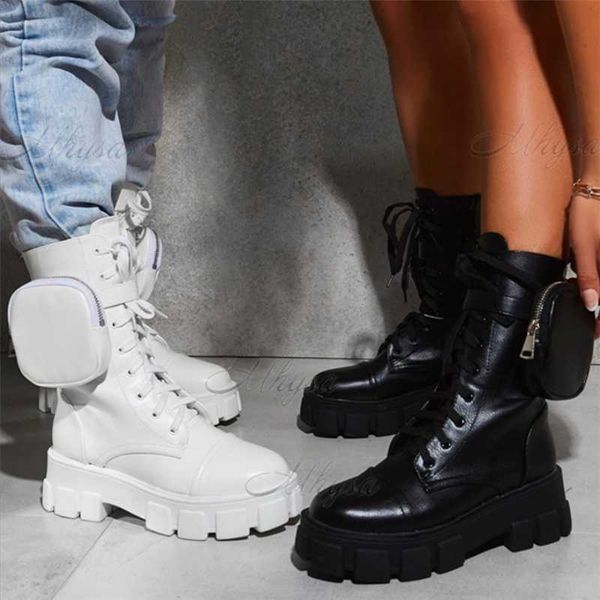2020 chunky boots fashion pocket platform boots women lace up women female sole pouch botas mujer w155, Black
2020 chunky boots fashion pocket platform boots women lace up women female sole pouch botas mujer w155, Black