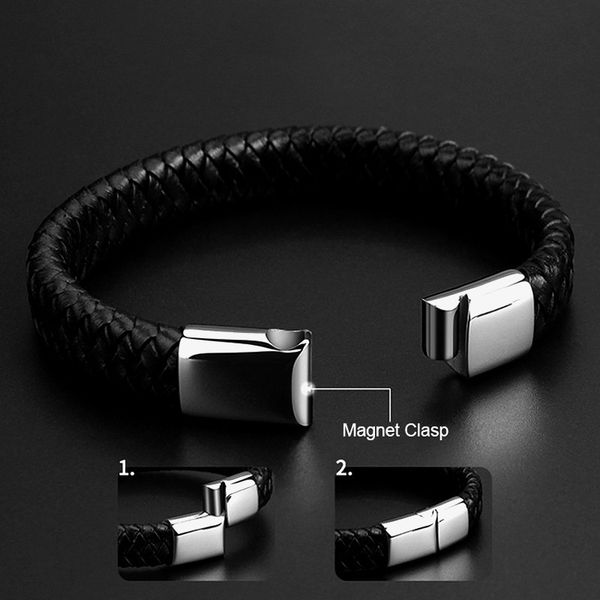 tennis black leather bracelet men jewelry pulseras stainless steel clasp handmade vintage mens bracelets jewellery 2021 unique products, Golden;silver
tennis black leather bracelet men jewelry pulseras stainless steel clasp handmade vintage mens bracelets jewellery 2021 unique products, Golden;silver