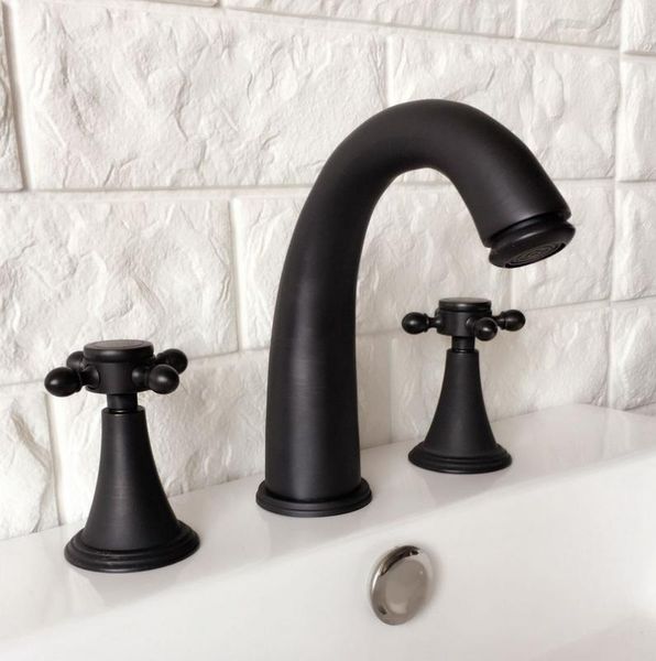 black oil rubbed bronze double handle 3 holes widespread bathroom basin sink tub mixer taps faucet whg058
black oil rubbed bronze double handle 3 holes widespread bathroom basin sink tub mixer taps faucet whg058
