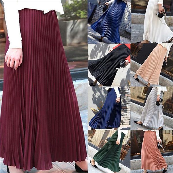 autumn fashion long pleated skirt womens european style solid elegant midi elastic waist skirt droppship 10 colors hip, Black
autumn fashion long pleated skirt womens european style solid elegant midi elastic waist skirt droppship 10 colors hip, Black