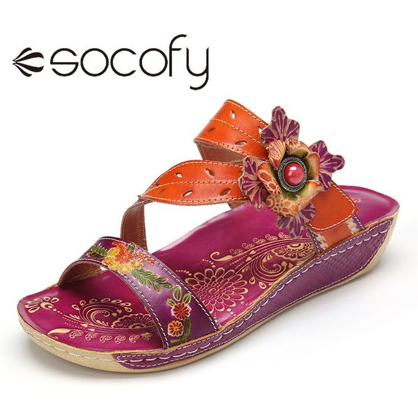 socofy women retro folkways style leather sandals floral hook loop casual flat flip flops shoes slip on slides flat sandals 2020, Black
socofy women retro folkways style leather sandals floral hook loop casual flat flip flops shoes slip on slides flat sandals 2020, Black