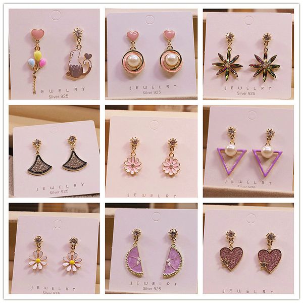 925 sterling silver earrings 2020 new daisy internet celebrity all-match earrings women's long earrings, White 
925 sterling silver earrings 2020 new daisy internet celebrity all-match earrings women's long earrings, White