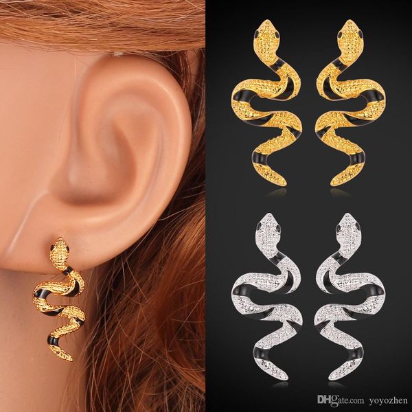 cute snake stud earrings 18k real gold plated black crystal elegant fashion jewelry gift for women factory wholesale ye2270, Golden;silver
cute snake stud earrings 18k real gold plated black crystal elegant fashion jewelry gift for women factory wholesale ye2270, Golden;silver