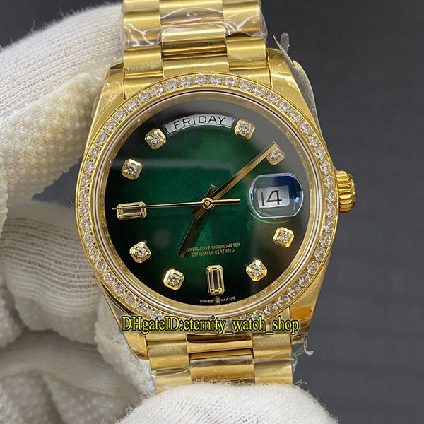ewf daydate 36mm 128348 128238 cal.3255 automatic 118238 mens watch green dial 18k gold diamonds inlay case jubilie strap iced out watches, Slivery;brown
ewf daydate 36mm 128348 128238 cal.3255 automatic 118238 mens watch green dial 18k gold diamonds inlay case jubilie strap iced out watches, Slivery;brown