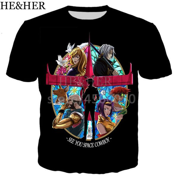 anime cowboy bebop novelty 3d print shirts plus size anime anime men clothing