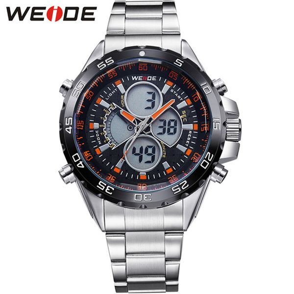 weide watch men relogio masculino men's watch waterproof analog digital auto date quartz watches male brand business, Slivery;brown
weide watch men relogio masculino men's watch waterproof analog digital auto date quartz watches male brand business, Slivery;brown