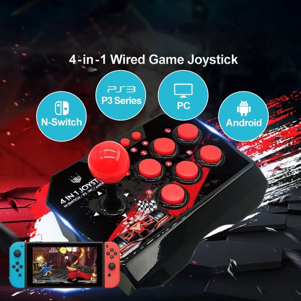 4-in-1 Wired Game Joystick Support N-Switch/PC/ps3/Andriod Complete Function Buttons High Quality Battery-Free Handle Rocker Accessories
4-in-1 Wired Game Joystick Support N-Switch/PC/ps3/Andriod Complete Function Buttons High Quality Battery-Free Handle Rocker Accessories