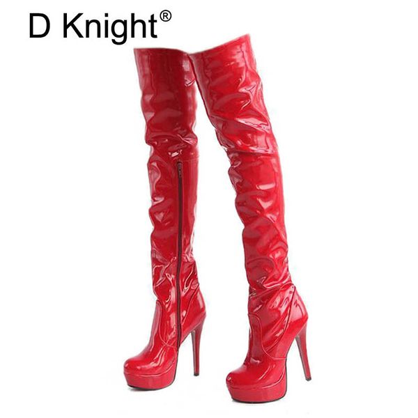 d knight women pole dancing boots bright patent leather thigh high heel boots waterproof lady over the knee high platform, Black
d knight women pole dancing boots bright patent leather thigh high heel boots waterproof lady over the knee high platform, Black