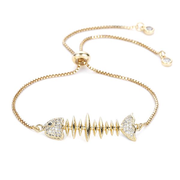 micro pave cubic zirconia bracelet for women fish bone charm bracelets & bangles mbr180100, Golden;silver
micro pave cubic zirconia bracelet for women fish bone charm bracelets & bangles mbr180100, Golden;silver