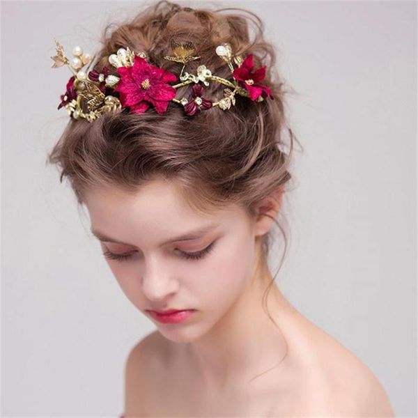 bridal wearing rhinestone simulation flowers beads headband women tiaras and crowns headpiece wedding hair jewelry accessories, Golden;silver
bridal wearing rhinestone simulation flowers beads headband women tiaras and crowns headpiece wedding hair jewelry accessories, Golden;silver