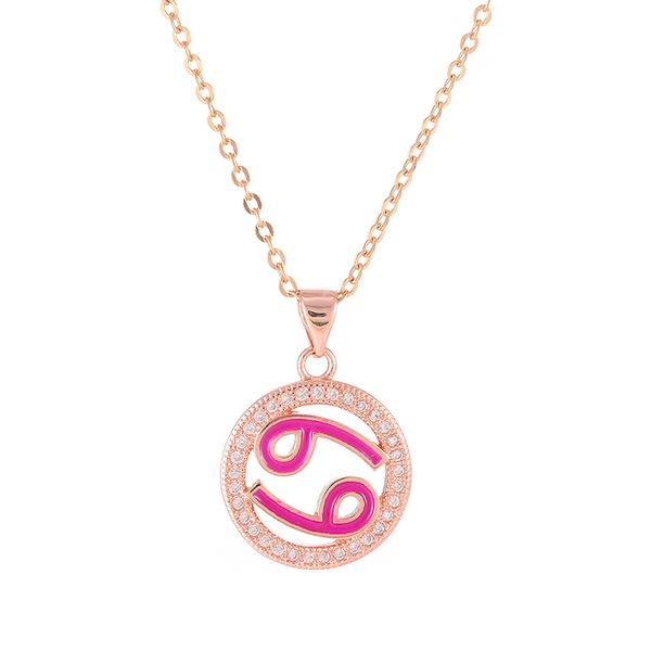 12 constellation jewelry gold rose gold chain zircon round circle enamel zodiac cancer signs pendants necklaces for women, Silver
12 constellation jewelry gold rose gold chain zircon round circle enamel zodiac cancer signs pendants necklaces for women, Silver
