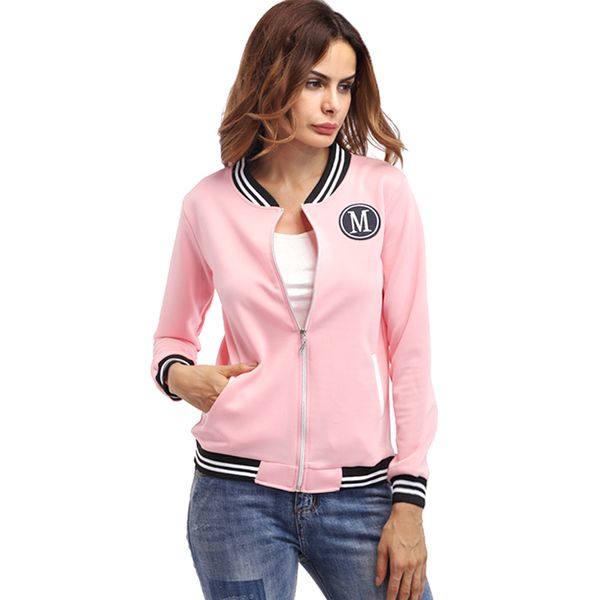 women's jackets women baseball zipper striped sweatshirt full sleeve stand collar slim girl bomber jacket with pockets autumn coat, Black;brown
women's jackets women baseball zipper striped sweatshirt full sleeve stand collar slim girl bomber jacket with pockets autumn coat, Black;brown