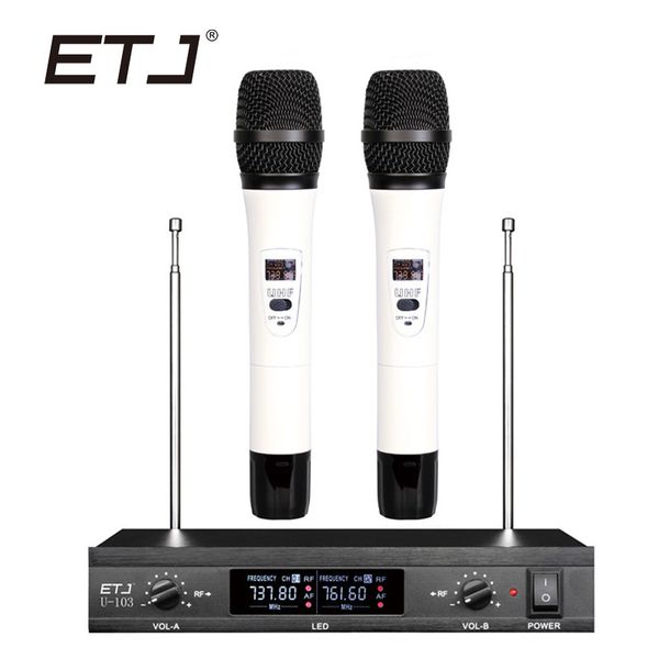etj brand dual wireless microphone changable handheld bodypack wireless microphone u-103
etj brand dual wireless microphone changable handheld bodypack wireless microphone u-103