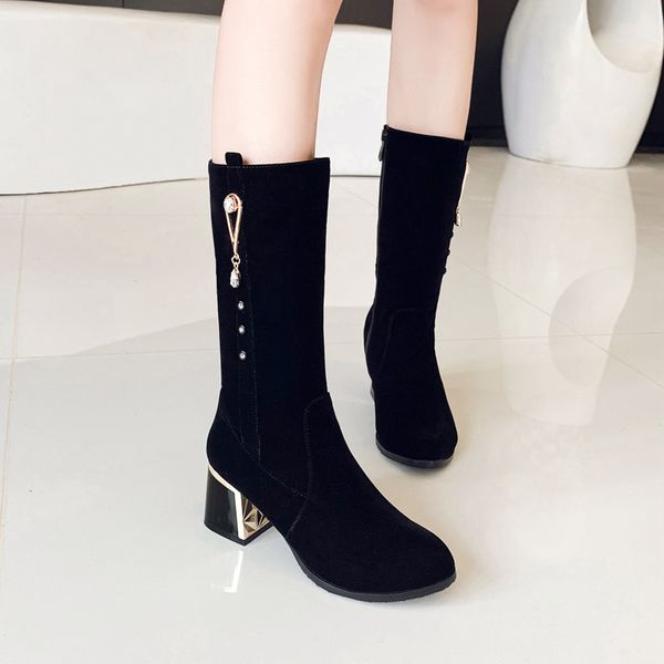 boots ods women's winter women ladies mid-calf comfortable round toe handmade zipper square heel shoes high 33-43, Black
boots ods women's winter women ladies mid-calf comfortable round toe handmade zipper square heel shoes high 33-43, Black
