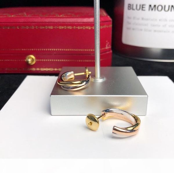 925 sterling silver триколор смешанных серег для женщин высокой серьги подарка с коробкой 
925 sterling silver триколор смешанных серег для женщин высокой серьги подарка с коробкой