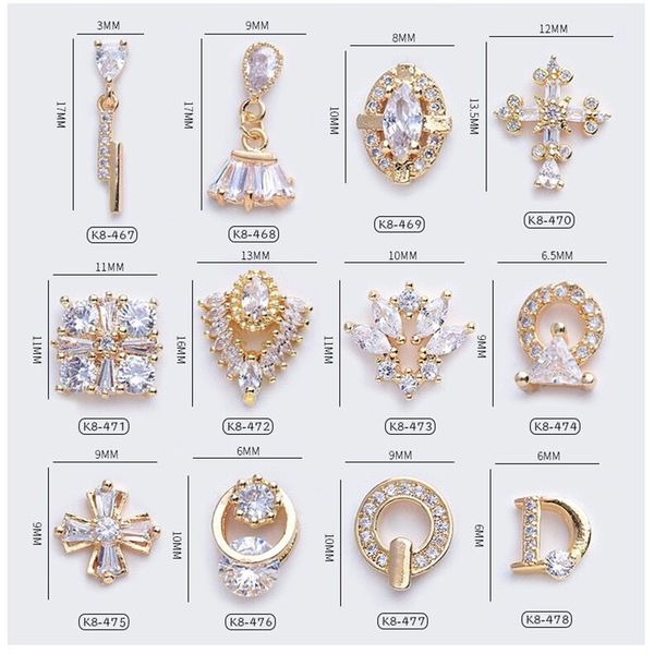 nail art decorations 10 pcs charm zircon alloy 3d luxury shiny crystal diamonds pendant jewelry manicure design accessories, Silver;gold
nail art decorations 10 pcs charm zircon alloy 3d luxury shiny crystal diamonds pendant jewelry manicure design accessories, Silver;gold