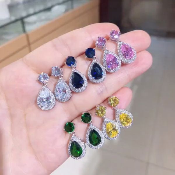 fashion silver color crystal dangle earrings white pink blue green austrian rhinestone earring for women wedding jewelery gift 
fashion silver color crystal dangle earrings white pink blue green austrian rhinestone earring for women wedding jewelery gift