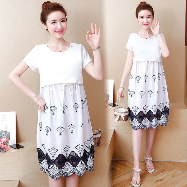 193# maternity clothes nursing dress summer stylish a line dress for pregnant women pregnancy clothes breastfeeding, White
193# maternity clothes nursing dress summer stylish a line dress for pregnant women pregnancy clothes breastfeeding, White