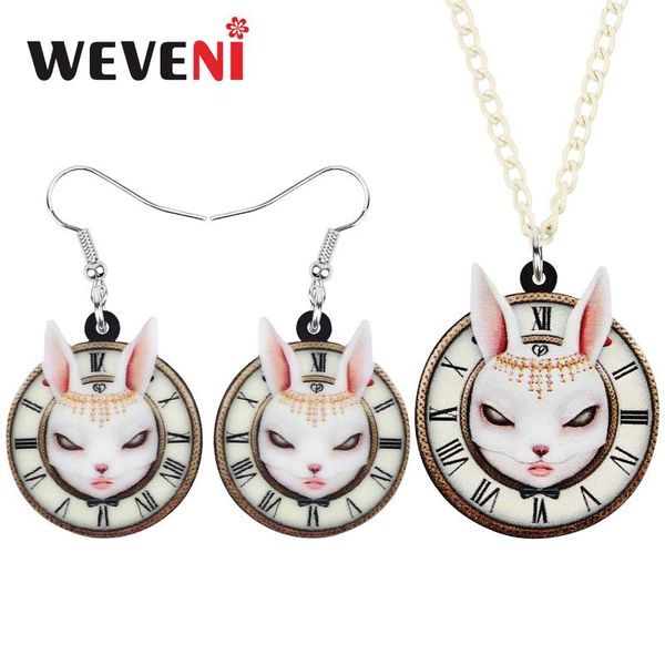 weveni acrylic round hare clock jewelry sets cute animal necklace earrings jewelry for girl kid festival decoration, Silver
weveni acrylic round hare clock jewelry sets cute animal necklace earrings jewelry for girl kid festival decoration, Silver