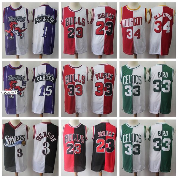 split two colors basketball jerseys allen iverson pippen hakeem olajuwon tracy mcgrady vince carter larry bird white green, Black;red
split two colors basketball jerseys allen iverson pippen hakeem olajuwon tracy mcgrady vince carter larry bird white green, Black;red