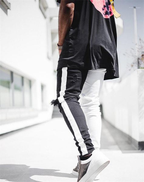 pencil pants casual panelled color zipper fly capris jeans men s clothing mens jeans fashionr ripped hole panelled, Blue
pencil pants casual panelled color zipper fly capris jeans men s clothing mens jeans fashionr ripped hole panelled, Blue