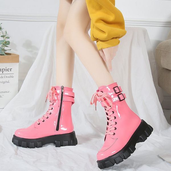 boots lucyever pink sweet double buckle platform women pu leather chunky mid calf woman casual lace up zapatos de mujer, Black
boots lucyever pink sweet double buckle platform women pu leather chunky mid calf woman casual lace up zapatos de mujer, Black