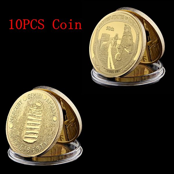 10pcs arts and crafts 50th anniversary apollo 11 moon landing in god we trust liberty gold plated commemorative coin gift
10pcs arts and crafts 50th anniversary apollo 11 moon landing in god we trust liberty gold plated commemorative coin gift