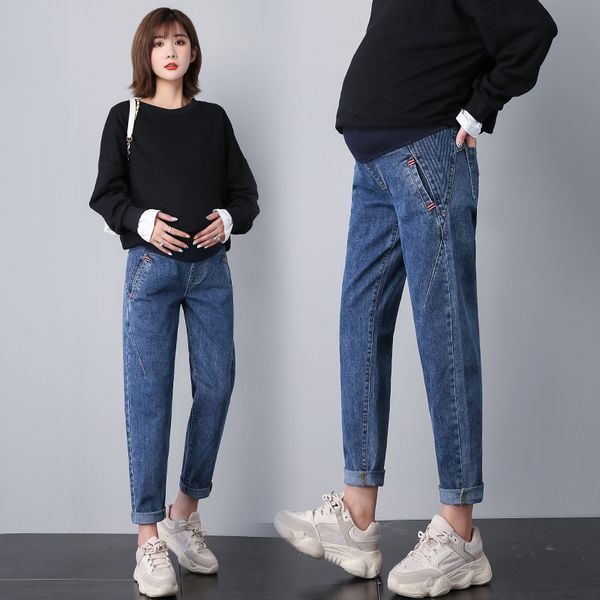 537# maternity pants spring autumn embroidered leisure maternity jeans belly support pants elastic waist trousers, White
537# maternity pants spring autumn embroidered leisure maternity jeans belly support pants elastic waist trousers, White