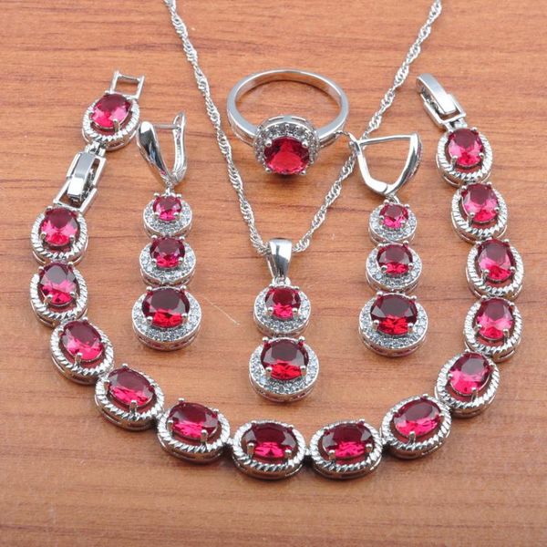 russian style rose red crystal silver color jewelry set for women earrings necklace pendant rings bracelet set js0494
russian style rose red crystal silver color jewelry set for women earrings necklace pendant rings bracelet set js0494