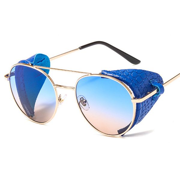 gothic steam punk style sunglasses men fashion metal round frame brown sun glasses women decorative leather trim eyewear uv400, White;black
gothic steam punk style sunglasses men fashion metal round frame brown sun glasses women decorative leather trim eyewear uv400, White;black