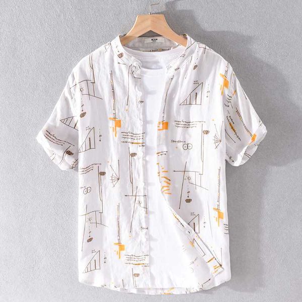 men's casual shirts summer arrival pure linen short-sleeved shirt men fashion retro stand collar for trendy loose male, White;black
men's casual shirts summer arrival pure linen short-sleeved shirt men fashion retro stand collar for trendy loose male, White;black