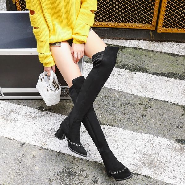 swyivy 44 45 46 47 48 woman boots over the knee rivet 2020 velvet wam lady tall snow boots stretch big size winter, Black
swyivy 44 45 46 47 48 woman boots over the knee rivet 2020 velvet wam lady tall snow boots stretch big size winter, Black