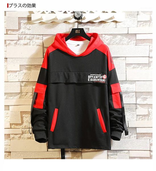 color multi pockets sweatshirts fashion plus size male clothes mens 2020 luxury designer hoodies personality letter printed contrast, Black
color multi pockets sweatshirts fashion plus size male clothes mens 2020 luxury designer hoodies personality letter printed contrast, Black