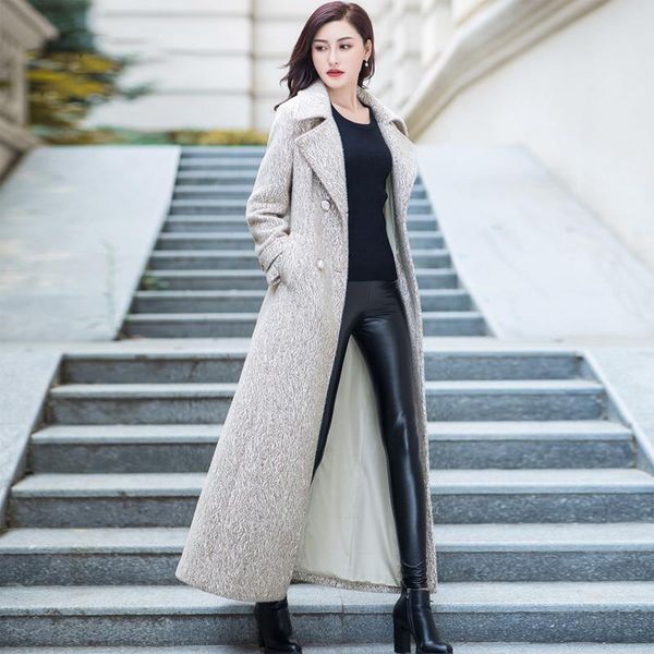 women's wool & blends 2021 autumn winter women faux gold mink cashmere coat female long sleeve turn-down collar belt outerwear r01, Black
women's wool & blends 2021 autumn winter women faux gold mink cashmere coat female long sleeve turn-down collar belt outerwear r01, Black