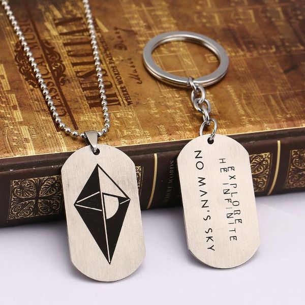 new arrival game surroundings no man's sky pendant necklace dog tag shape necklaces with long beads chain jewelry, Silver
new arrival game surroundings no man's sky pendant necklace dog tag shape necklaces with long beads chain jewelry, Silver