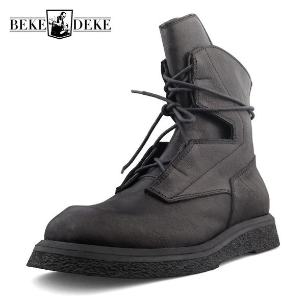 vintage autumn winter new warm thick bottom mid calf boots fashion lace round toe male casual cowhide high platform boots, Black
vintage autumn winter new warm thick bottom mid calf boots fashion lace round toe male casual cowhide high platform boots, Black