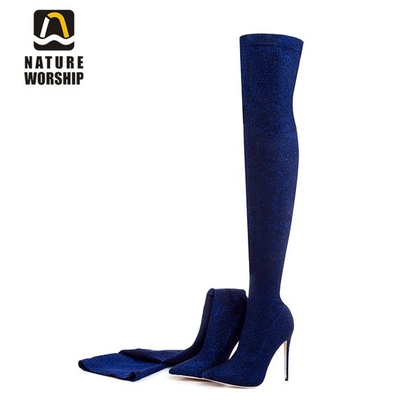 big size 34-43 women shoes slipon shoes for women stretch fabric boots over the knee thigh high boots high heels long, Black
big size 34-43 women shoes slipon shoes for women stretch fabric boots over the knee thigh high boots high heels long, Black