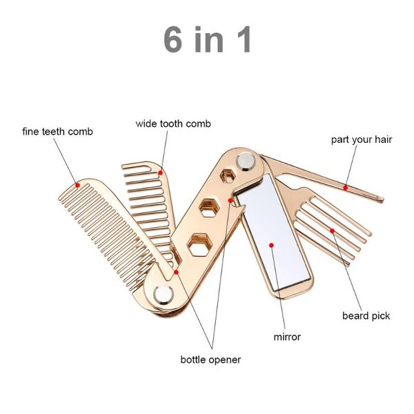 men hairbrush moustache beard hair comb barber beard pick with mirror bottle opener travel portable hair care styling brush tool, Silver
men hairbrush moustache beard hair comb barber beard pick with mirror bottle opener travel portable hair care styling brush tool, Silver