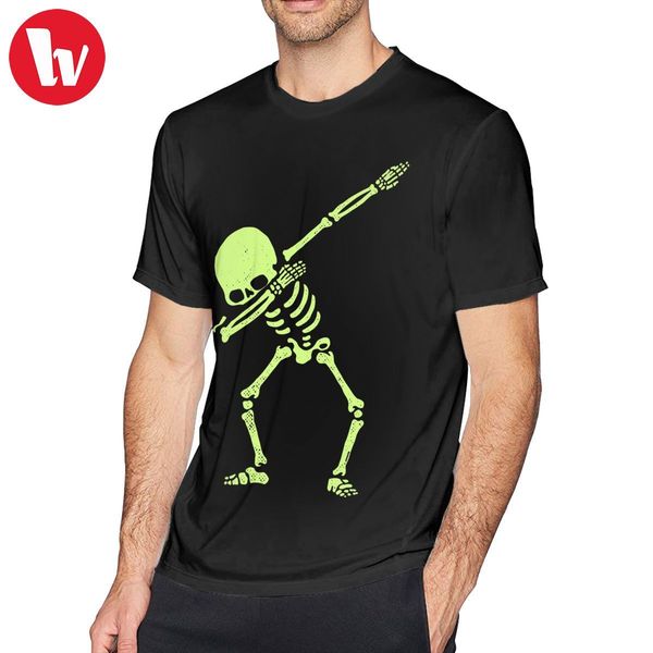 hip hop halloween t shirt dabbing skeleton fluorescent green t-shirt short-sleeve male tee shirt tshirt