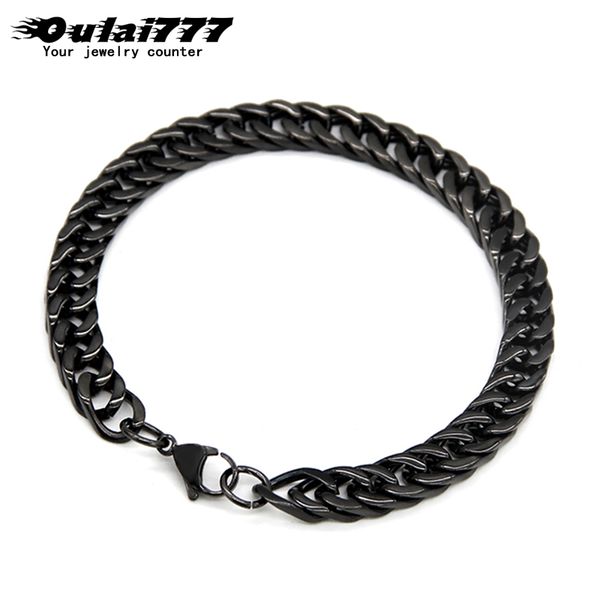 oulai777 men bracelets stainless steel gifts boy cuban link chain on hand statement male accessories fasion jewellery 2020, Black
oulai777 men bracelets stainless steel gifts boy cuban link chain on hand statement male accessories fasion jewellery 2020, Black