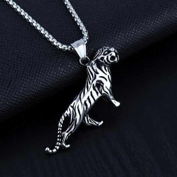 hnsp 316l stainless steel chain animal tiger pendant necklace for men male gift, Silver
hnsp 316l stainless steel chain animal tiger pendant necklace for men male gift, Silver