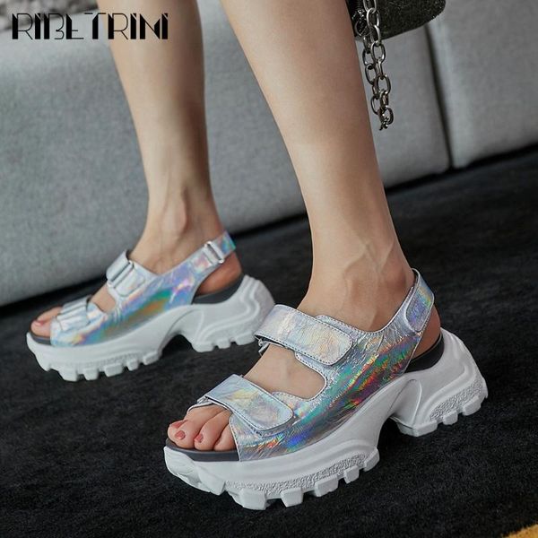 ribetrini fashion female brand design platform shoes metallic genuine leather women sandals comfortable wedges sandals, Black
ribetrini fashion female brand design platform shoes metallic genuine leather women sandals comfortable wedges sandals, Black