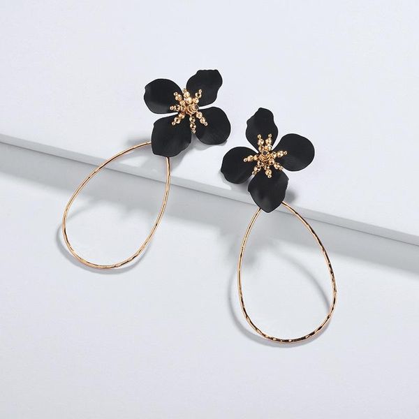 2020 fashion gold plating big hammered cooper water drop shape earring red lacquered flower petals earrings, Silver
2020 fashion gold plating big hammered cooper water drop shape earring red lacquered flower petals earrings, Silver