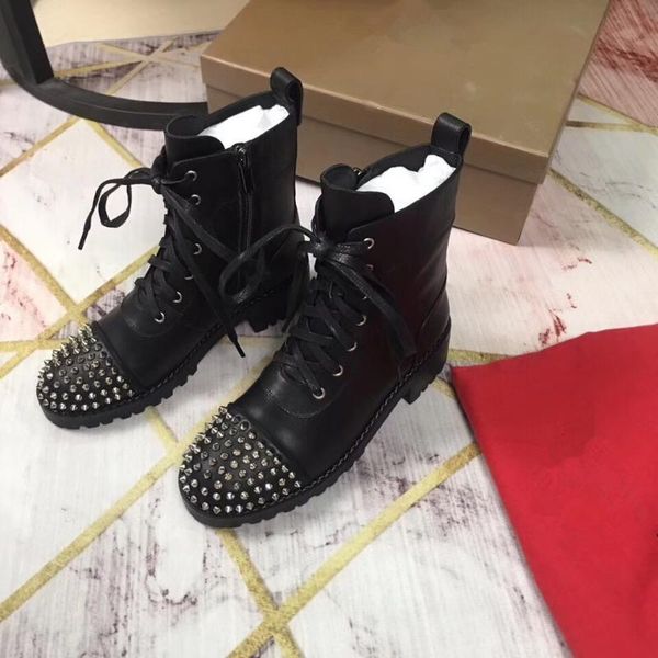 women shoes genuine cow leather round toe boots square heels lace up boots mid calf low heels zapatos de mujer, Black
women shoes genuine cow leather round toe boots square heels lace up boots mid calf low heels zapatos de mujer, Black