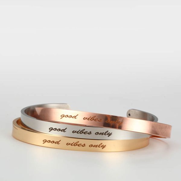 bangle 3pcs good vibes only 316l stainless steel positive inspirational quote cuff bracelets mantra for women, Black
bangle 3pcs good vibes only 316l stainless steel positive inspirational quote cuff bracelets mantra for women, Black