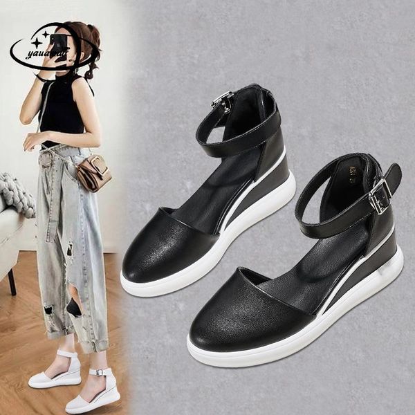 sandals 34-40 womens summer female 6.5cm wedges mixed colors platform party increase comfortable ladies shoes h77, Black
sandals 34-40 womens summer female 6.5cm wedges mixed colors platform party increase comfortable ladies shoes h77, Black